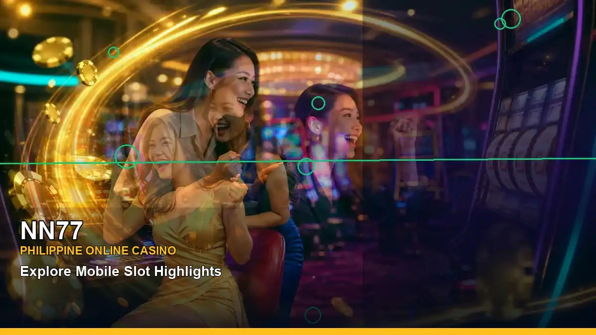 NN77 first-deposit and wallet options in a right-diagonal layout highlighting mobile-friendly casino play