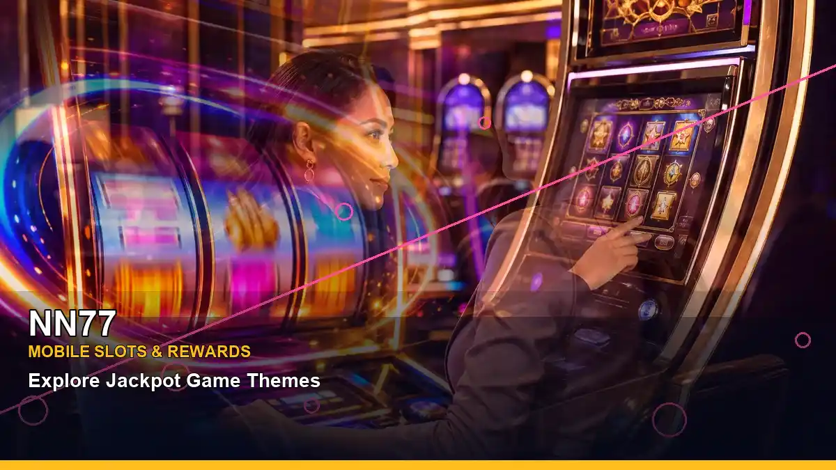 NN77 layered collage of lively online slot games designed for mobile-friendly casino play